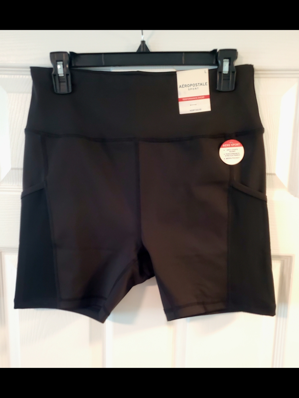 Aeropostale Black Athletic Bike Shorts with Side Pockets